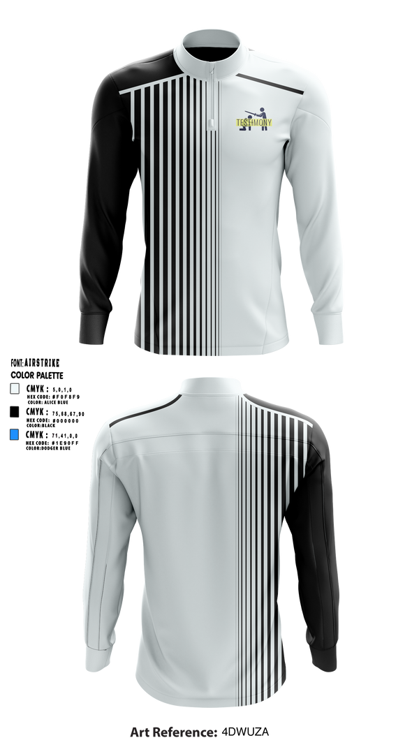 Quarter Zip Jacket, Testimony Fitness, , Teamtime, Team time, sublimation, custom sports apparel, team uniforms, spirit wear, spiritwear, sports uniforms, custom shirts, team store, custom team store, fundraiser sports, apparel fundraiser