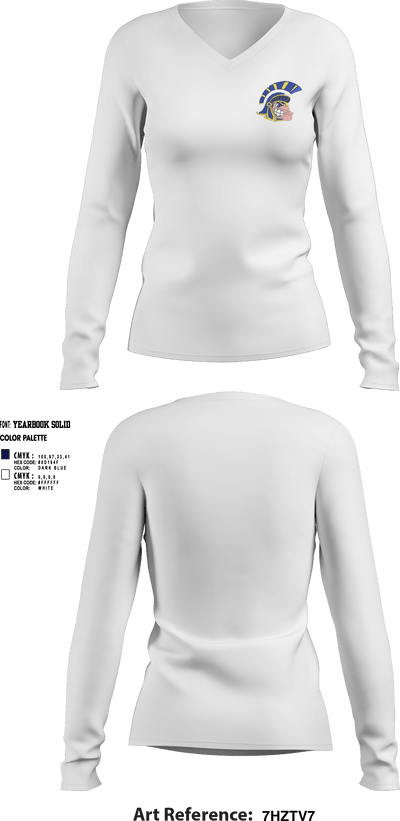 Lakeview Spartans 38287795 Women's Long Sleeve V-neck Shirt - 2