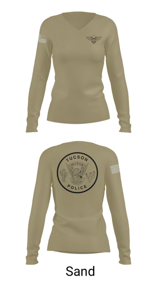 Women's Long Sleeve Vneck Shirt, TPD MOTOR UNIT, Police, Teamtime, Team time, sublimation, custom sports apparel, team uniforms, spirit wear, spiritwear, sports uniforms, custom shirts, team store, custom team store, fundraiser sports, apparel fundraiser