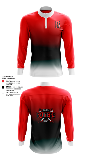 Quarter Zip Jacket, Raiders, Ice Hockey, Teamtime, Team time, sublimation, custom sports apparel, team uniforms, spirit wear, spiritwear, sports uniforms, custom shirts, team store, custom team store, fundraiser sports, apparel fundraiser