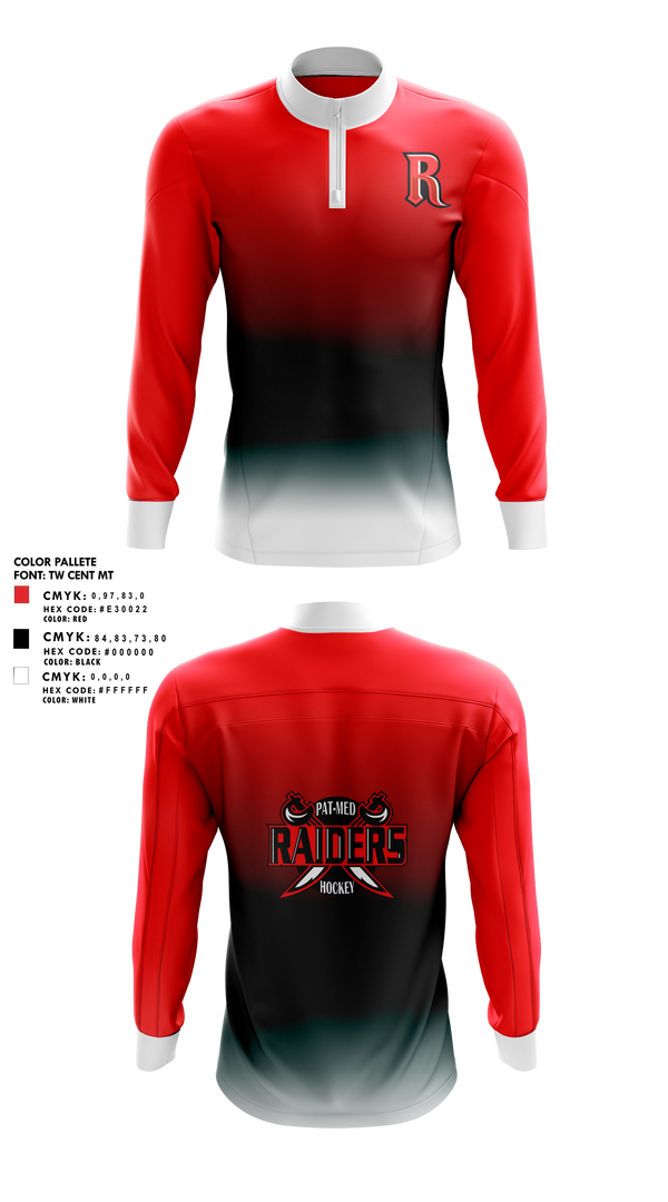 Quarter Zip Jacket, Raiders, Ice Hockey, Teamtime, Team time, sublimation, custom sports apparel, team uniforms, spirit wear, spiritwear, sports uniforms, custom shirts, team store, custom team store, fundraiser sports, apparel fundraiser