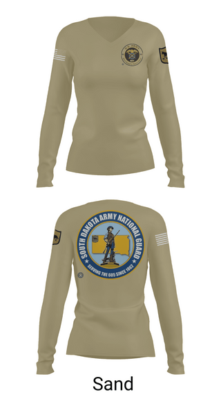 Womens Long Sleeve Vneck Shirt 1, 235th MP CO, Army, Teamtime, Team time, sublimation, custom sports apparel, team uniforms, spirit wear, spiritwear, sports uniforms, custom shirts, team store, custom team store, fundraiser sports, apparel fundraiser