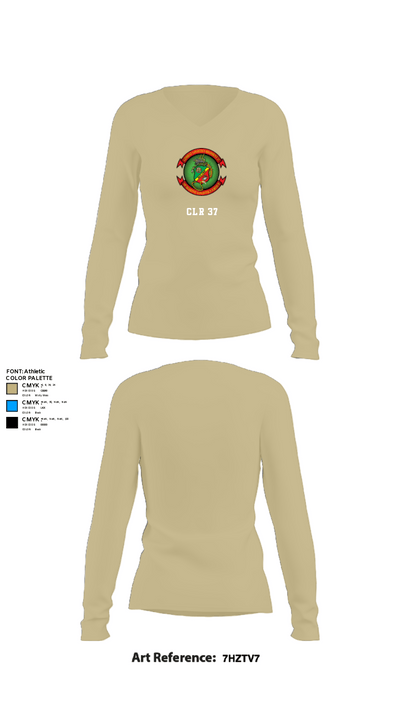 CLR 37 15553554 Women's Long Sleeve V-neck Shirt - 82