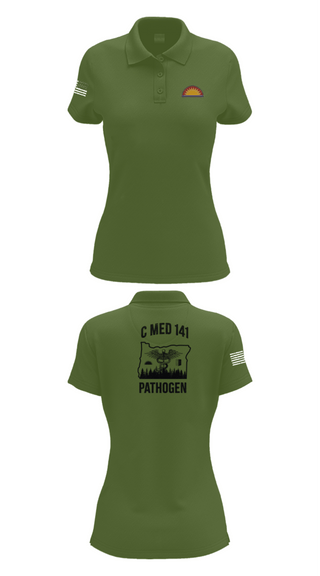 Womens Short Sleeve Performance Polo, C Med, National Guard, Teamtime, Team time, sublimation, custom sports apparel, team uniforms, spirit wear, spiritwear, sports uniforms, custom shirts, team store, custom team store, fundraiser sports, apparel fundraiser