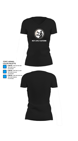 Womens Short Sleeve Vneck Shirt, Next Level Plastering, , Teamtime, Team time, sublimation, custom sports apparel, team uniforms, spirit wear, spiritwear, sports uniforms, custom shirts, team store, custom team store, fundraiser sports, apparel fundraiser