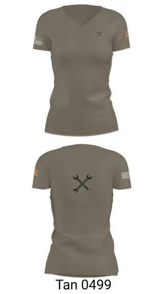 Womens Short Sleeve Vneck Shirt, B CO 2-12 CAV, Army, Teamtime, Team time, sublimation, custom sports apparel, team uniforms, spirit wear, spiritwear, sports uniforms, custom shirts, team store, custom team store, fundraiser sports, apparel fundraiser