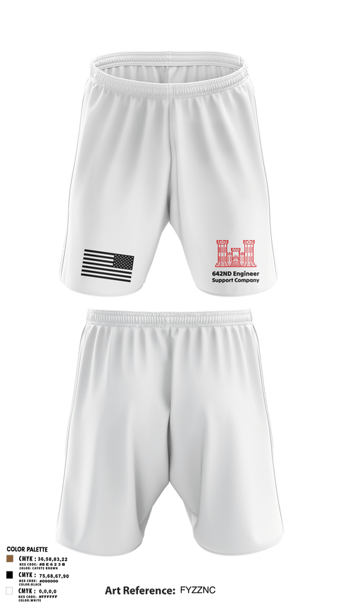 Athletic Shorts With Pockets, 642nd Engineer Support Company642ND Engineer Support Company, Army, Teamtime, Team time, sublimation, custom sports apparel, team uniforms, spirit wear, spiritwear, sports uniforms, custom shirts, team store, custom team store, fundraiser sports, apparel fundraiser