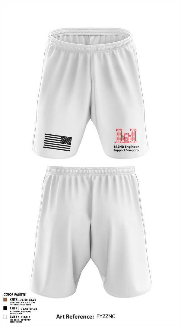 Athletic Shorts With Pockets, 642nd Engineer Support Company642ND Engineer Support Company, Army, Teamtime, Team time, sublimation, custom sports apparel, team uniforms, spirit wear, spiritwear, sports uniforms, custom shirts, team store, custom team store, fundraiser sports, apparel fundraiser