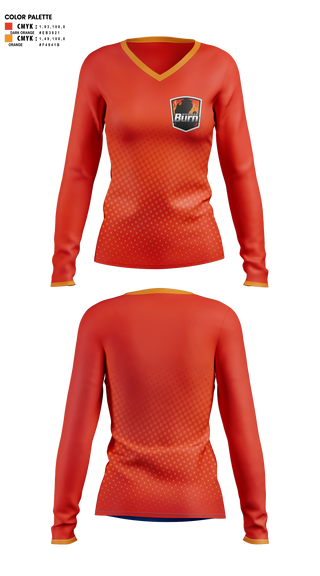 Womens Long Sleeve Vneck Shirt, Michigan Burn, Men's Soccer, Teamtime, Team time, sublimation, custom sports apparel, team uniforms, spirit wear, spiritwear, sports uniforms, custom shirts, team store, custom team store, fundraiser sports, apparel fundraiser