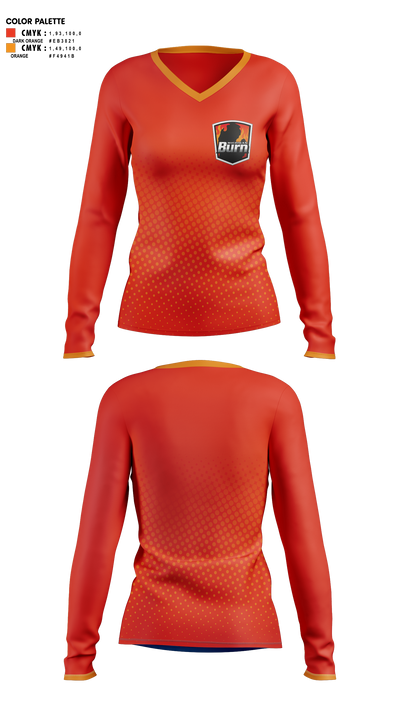 Michigan Burn Women's Long Sleeve V-neck Shirt - 1