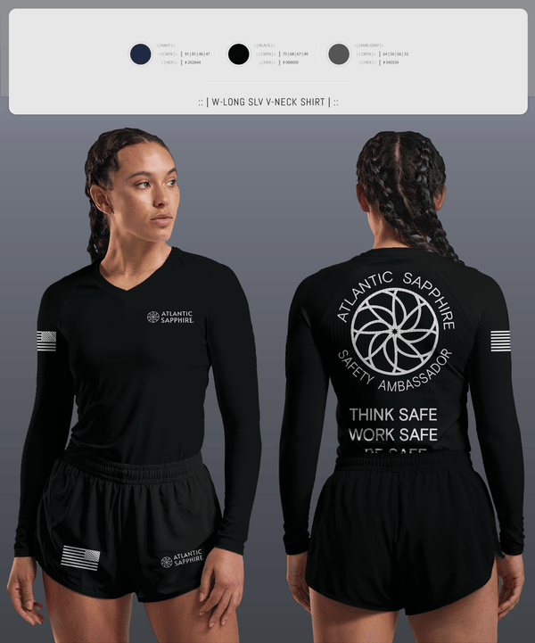 Womens Long Sleeve Vneck Shirt, LinVille, Navy, Teamtime, Team time, sublimation, custom sports apparel, team uniforms, spirit wear, spiritwear, sports uniforms, custom shirts, team store, custom team store, fundraiser sports, apparel fundraiser
