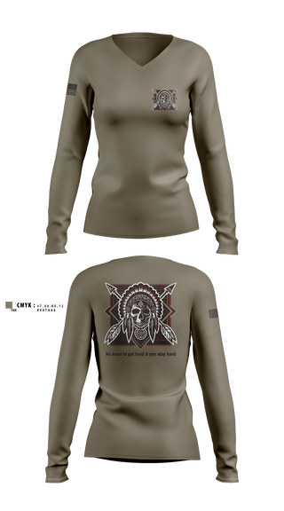 Womens Long Sleeve Vneck Shirt, Comanche Squad, Army, Teamtime, Team time, sublimation, custom sports apparel, team uniforms, spirit wear, spiritwear, sports uniforms, custom shirts, team store, custom team store, fundraiser sports, apparel fundraiser