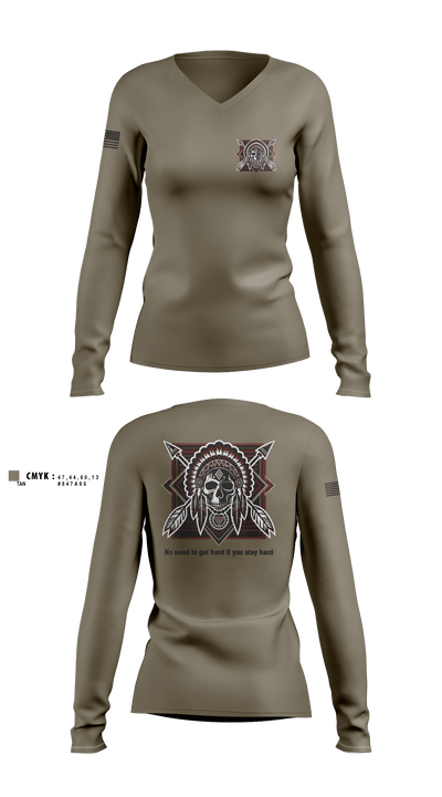 Comanche Squad 45809348 Women's Long Sleeve V-neck Shirt - 2