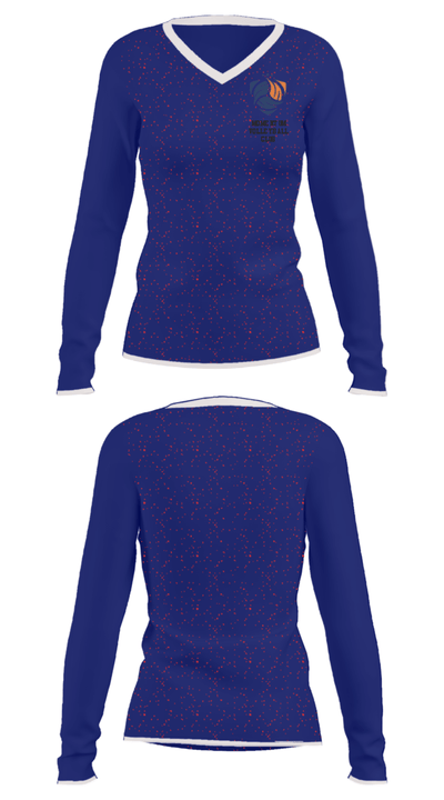 Momentum Volleyball Club 81929497 Women's Long Sleeve V-neck Shirt - 32