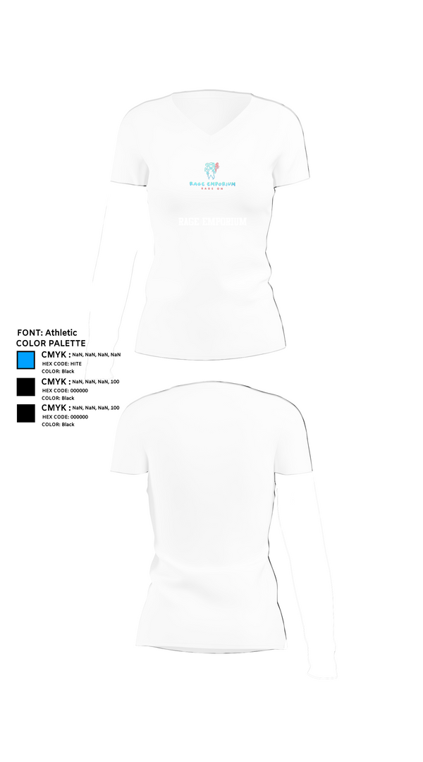 Womens Short Sleeve Vneck Shirt, Rage Emporium, , Teamtime, Team time, sublimation, custom sports apparel, team uniforms, spirit wear, spiritwear, sports uniforms, custom shirts, team store, custom team store, fundraiser sports, apparel fundraiser