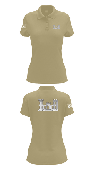 Womens Short Sleeve Performance Polo, 250TH ENGINEERING COMPANY, National Guard, Teamtime, Team time, sublimation, custom sports apparel, team uniforms, spirit wear, spiritwear, sports uniforms, custom shirts, team store, custom team store, fundraiser sports, apparel fundraiser
