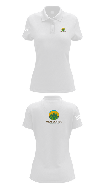 M&M Santos Outdoor Services 89521687 Women's Short Sleeve Performance Polo  - 17