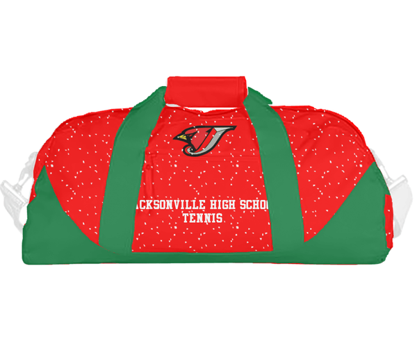 Duffle Bag, Jacksonville High School Tennis, Tennis, Teamtime, Team time, sublimation, custom sports apparel, team uniforms, spirit wear, spiritwear, sports uniforms, custom shirts, team store, custom team store, fundraiser sports, apparel fundraiser