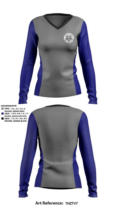 Women's Long Sleeve Vneck Shirt, The Carmel School Volleyball, Women's Volleyball, Teamtime, Team time, sublimation, custom sports apparel, team uniforms, spirit wear, spiritwear, sports uniforms, custom shirts, team store, custom team store, fundraiser sports, apparel fundraiser