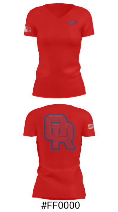 Oak Ridge High School Tennis 19732453 Women's Short Sleeve V-neck Shirt - 21