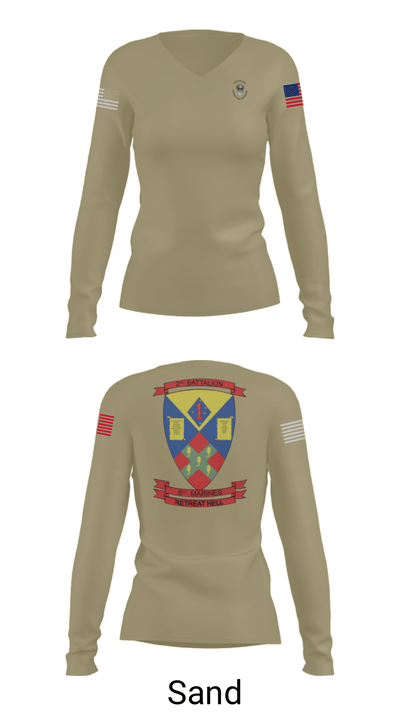 2nd battalion , 5th marines 24744641 Women's Long Sleeve V-neck Shirt - 65