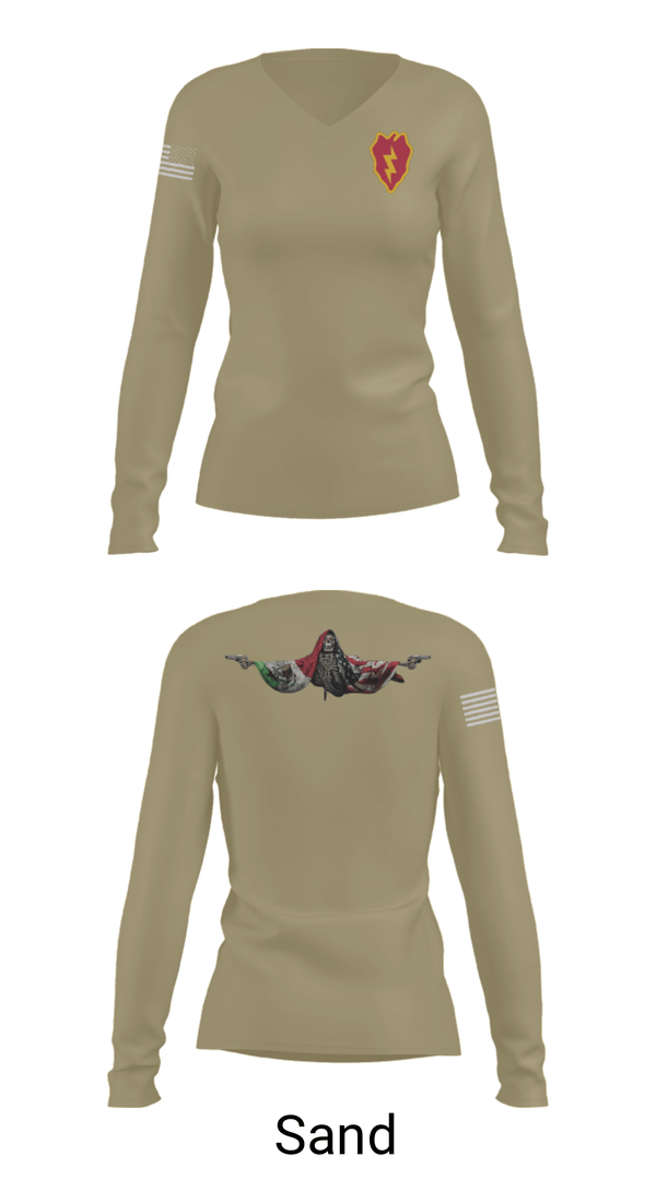 Women's Long Sleeve Vneck Shirt, 25th ID, Army, Teamtime, Team time, sublimation, custom sports apparel, team uniforms, spirit wear, spiritwear, sports uniforms, custom shirts, team store, custom team store, fundraiser sports, apparel fundraiser