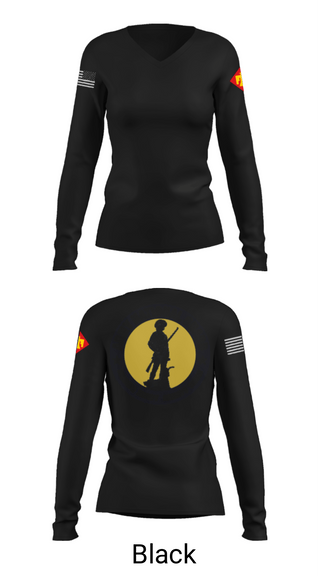 Womens Long Sleeve Vneck Shirt, Recruiting & Retention Battalion, National Guard, Teamtime, Team time, sublimation, custom sports apparel, team uniforms, spirit wear, spiritwear, sports uniforms, custom shirts, team store, custom team store, fundraiser sports, apparel fundraiser