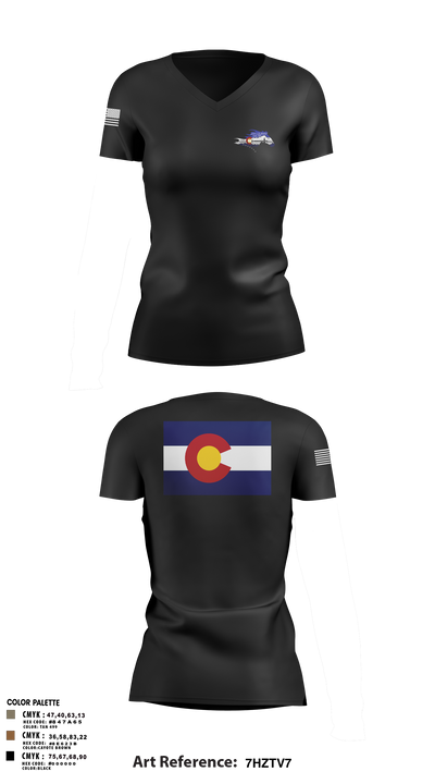 USS Colorado 62419768 Women's Short Sleeve V-neck Shirt - 3