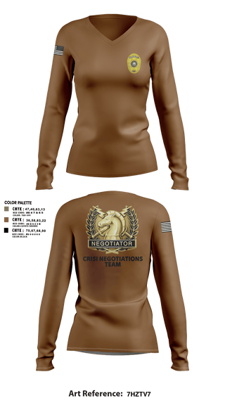 Womens Long Sleeve Vneck Shirt, HCSO CNT, Police, Teamtime, Team time, sublimation, custom sports apparel, team uniforms, spirit wear, spiritwear, sports uniforms, custom shirts, team store, custom team store, fundraiser sports, apparel fundraiser