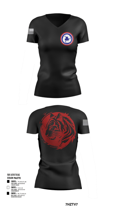 312th HR CO, A1 Postal 64167397 Women's Short Sleeve V-neck Shirt - 143