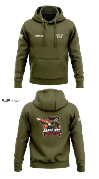 Hoodie, Brawlers, Army, Teamtime, Team time, sublimation, custom sports apparel, team uniforms, spirit wear, spiritwear, sports uniforms, custom shirts, team store, custom team store, fundraiser sports, apparel fundraiser