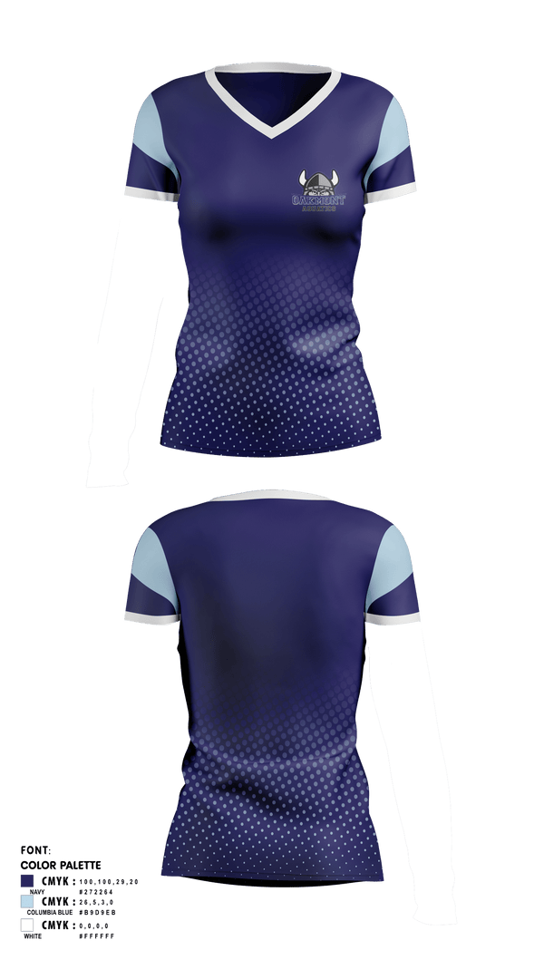 Womens Short Sleeve Vneck Shirt, Oakmont High School Aquatics, Water Polo, Teamtime, Team time, sublimation, custom sports apparel, team uniforms, spirit wear, spiritwear, sports uniforms, custom shirts, team store, custom team store, fundraiser sports, apparel fundraiser