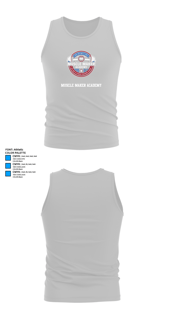 Tank Top, Muscle Maker Academy, , Teamtime, Team time, sublimation, custom sports apparel, team uniforms, spirit wear, spiritwear, sports uniforms, custom shirts, team store, custom team store, fundraiser sports, apparel fundraiser