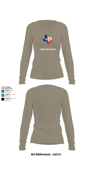 Womens Long Sleeve Vneck Shirt, Goodfellow AFB MCD, Marines, Teamtime, Team time, sublimation, custom sports apparel, team uniforms, spirit wear, spiritwear, sports uniforms, custom shirts, team store, custom team store, fundraiser sports, apparel fundraiser