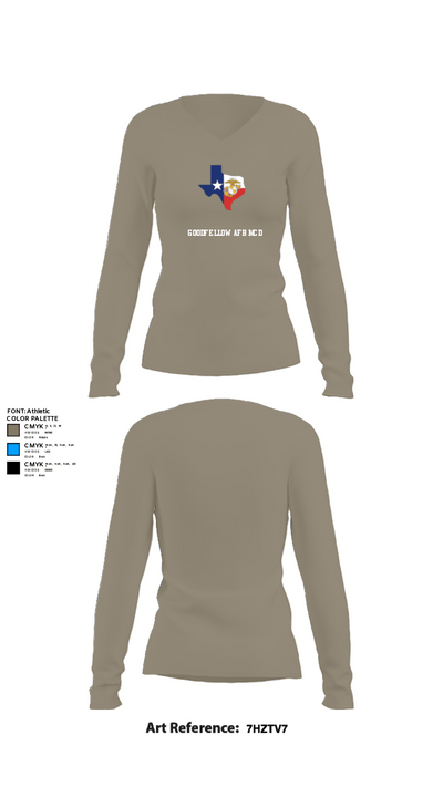 Goodfellow AFB MCD 8795837 Women's Long Sleeve V-neck Shirt - 62
