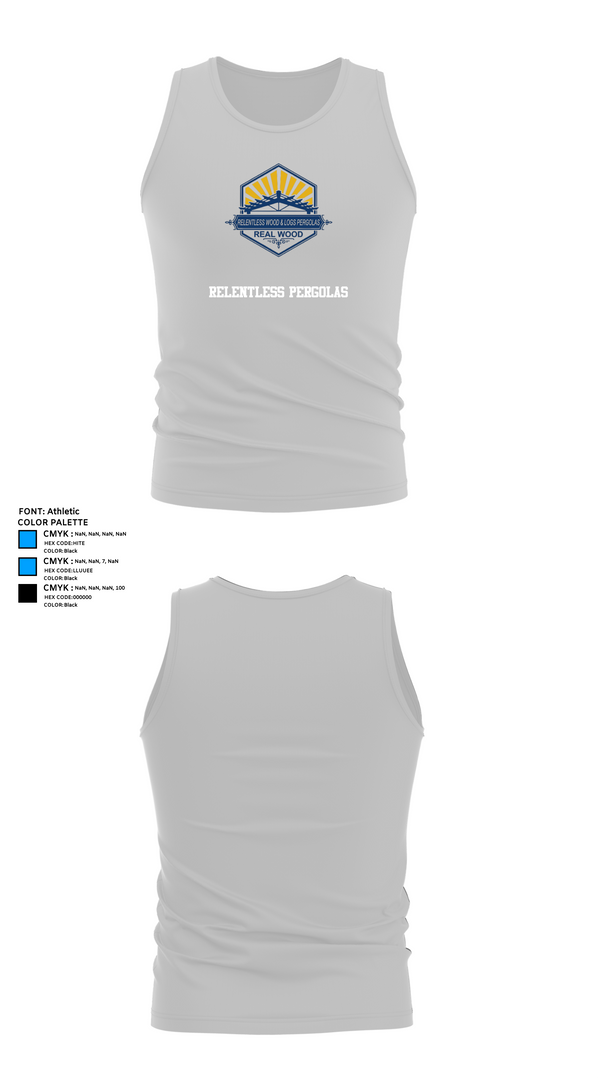 Tank Top, Relentless Pergolas, , Teamtime, Team time, sublimation, custom sports apparel, team uniforms, spirit wear, spiritwear, sports uniforms, custom shirts, team store, custom team store, fundraiser sports, apparel fundraiser