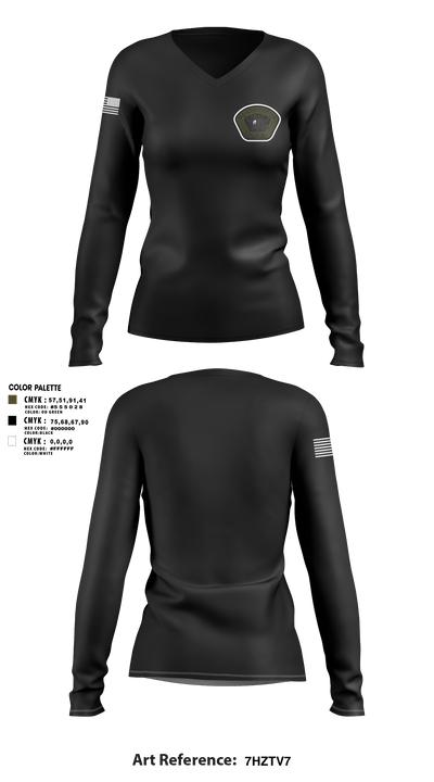 Meadville SRT 57594124 Women's Long Sleeve V-neck Shirt - 3