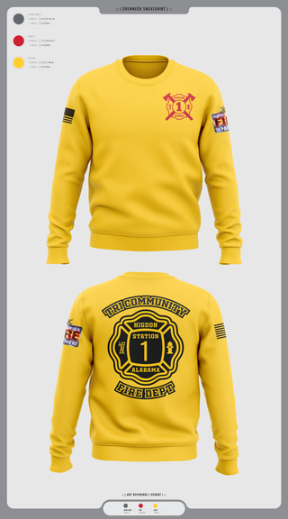 Crew Neck Sweatshirt, Tri-Community fire, Fire Department, Teamtime, Team time, sublimation, custom sports apparel, team uniforms, spirit wear, spiritwear, sports uniforms, custom shirts, team store, custom team store, fundraiser sports, apparel fundraiser
