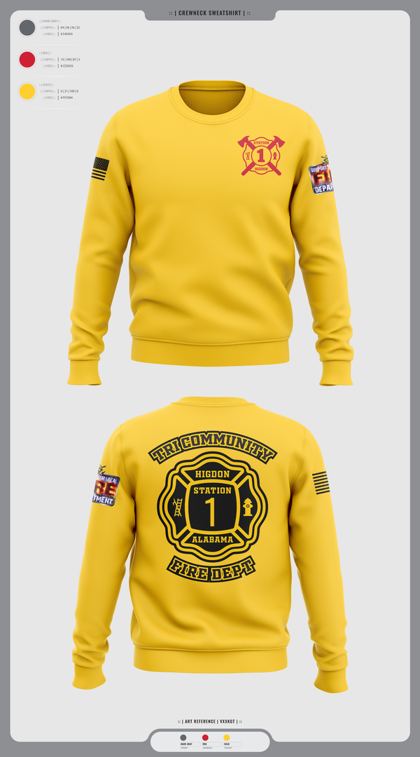 Crew Neck Sweatshirt, Tri-Community fire, Fire Department, Teamtime, Team time, sublimation, custom sports apparel, team uniforms, spirit wear, spiritwear, sports uniforms, custom shirts, team store, custom team store, fundraiser sports, apparel fundraiser