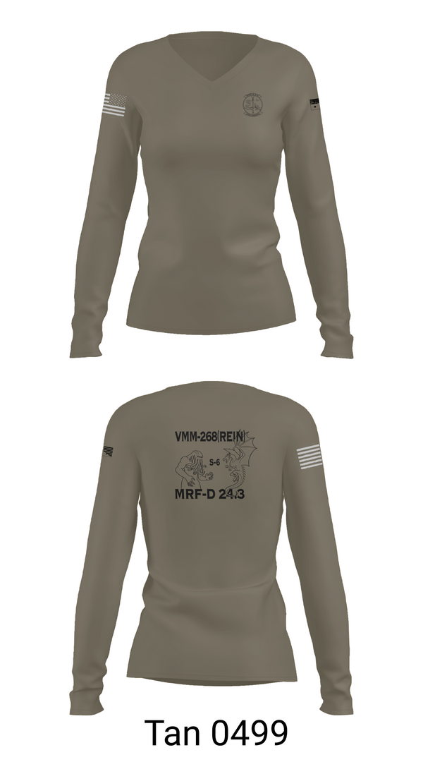 Womens Long Sleeve Vneck Shirt, VMM-268, Marines, Teamtime, Team time, sublimation, custom sports apparel, team uniforms, spirit wear, spiritwear, sports uniforms, custom shirts, team store, custom team store, fundraiser sports, apparel fundraiser