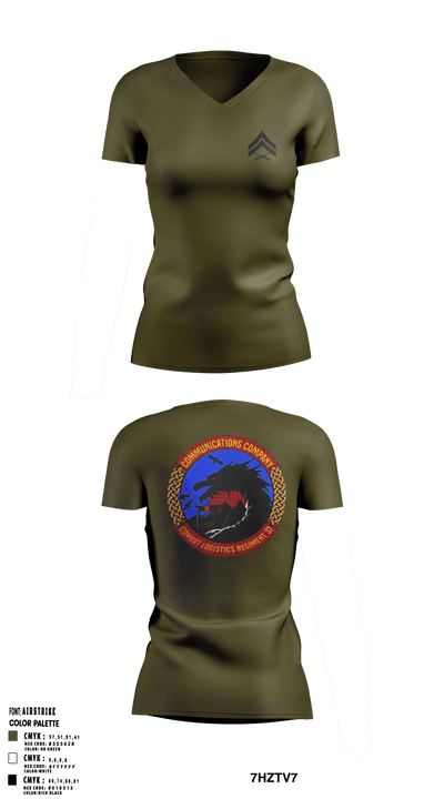 3D MLG CLR-37 49550102 Women's Short Sleeve V-neck Shirt - 2
