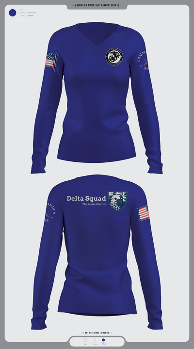 Marine Corps 67059926 Women's Long Sleeve V-neck Shirt - 3