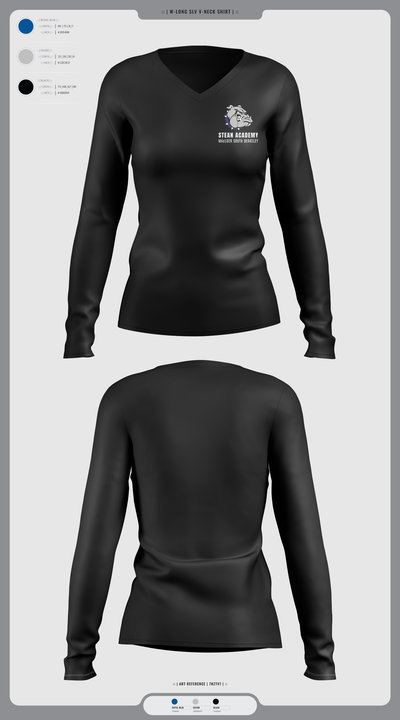 Steam Academy at McCluer South Berkeley 57920601 Women's Long Sleeve V-neck Shirt - 3