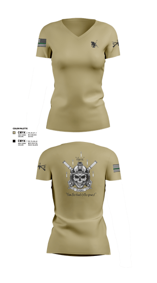 Womens Short Sleeve Vneck Shirt, C co 1-185 Th, Army, Teamtime, Team time, sublimation, custom sports apparel, team uniforms, spirit wear, spiritwear, sports uniforms, custom shirts, team store, custom team store, fundraiser sports, apparel fundraiser