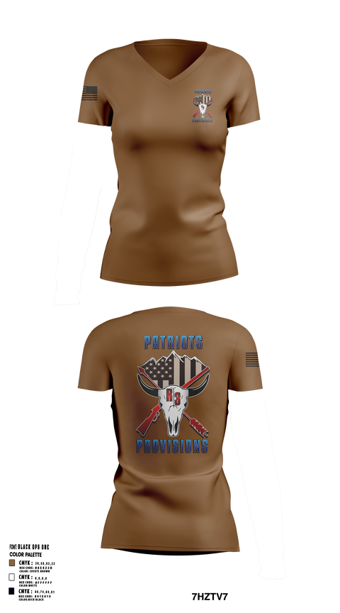 Womens Short Sleeve Vneck Shirt, Patriots Provisions LLC, , Teamtime, Team time, sublimation, custom sports apparel, team uniforms, spirit wear, spiritwear, sports uniforms, custom shirts, team store, custom team store, fundraiser sports, apparel fundraiser