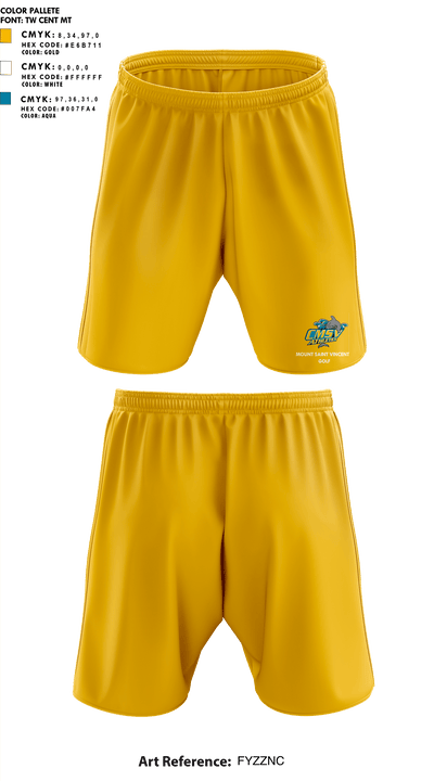 College of Mount Saint Vincent Golf 81896677 Athletic Shorts With Pockets - 1