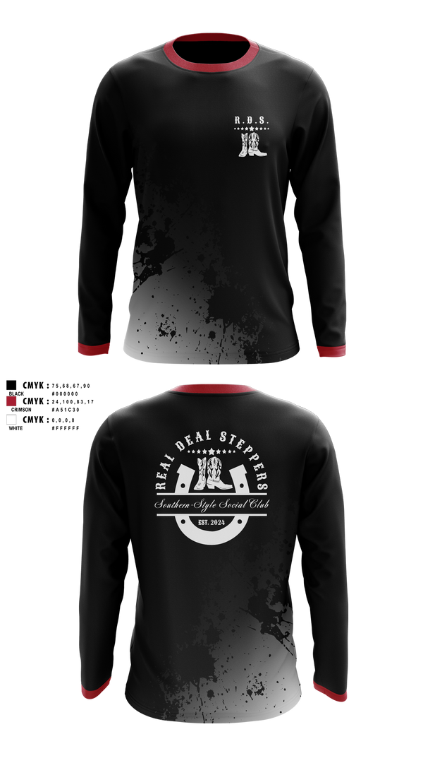 Long Sleeve Performance Shirt, Real Deal Steppers, Spirit Store, Teamtime, Team time, sublimation, custom sports apparel, team uniforms, spirit wear, spiritwear, sports uniforms, custom shirts, team store, custom team store, fundraiser sports, apparel fundraiser
