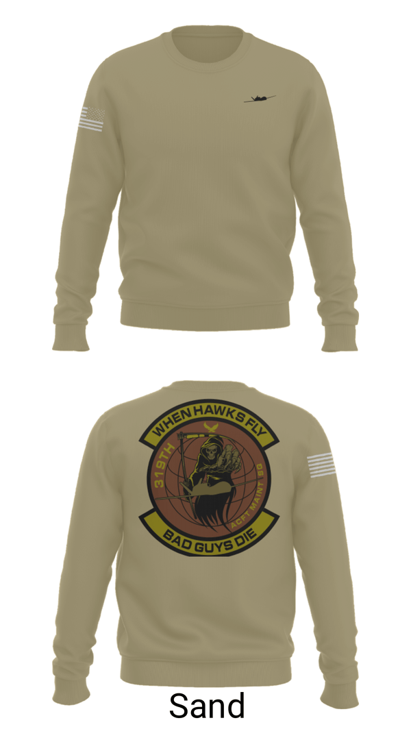 Crew Neck Sweatshirt, 319th Maintenance Squadron, Air Force, Teamtime, Team time, sublimation, custom sports apparel, team uniforms, spirit wear, spiritwear, sports uniforms, custom shirts, team store, custom team store, fundraiser sports, apparel fundraiser