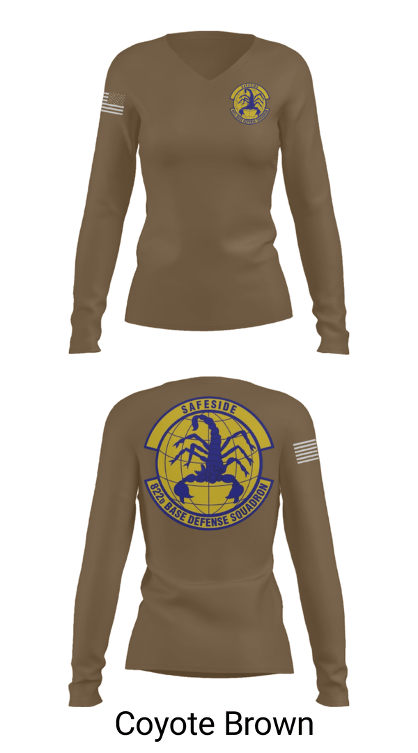 Women's Long Sleeve Vneck Shirt, Safeside, Air Force, Teamtime, Team time, sublimation, custom sports apparel, team uniforms, spirit wear, spiritwear, sports uniforms, custom shirts, team store, custom team store, fundraiser sports, apparel fundraiser