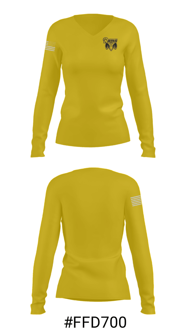 Women's Long Sleeve Vneck Shirt, Randallstown High School Baseball, Baseball, Teamtime, Team time, sublimation, custom sports apparel, team uniforms, spirit wear, spiritwear, sports uniforms, custom shirts, team store, custom team store, fundraiser sports, apparel fundraiser